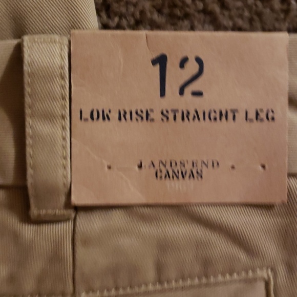 LANDS END Walnut Tan Low Rise Straight Leg Pants - Picture 4 of 4